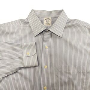 Brooks Brothers Classic Non Iron Dress Shirt 16 1/2-37‎ Blue White Stripe Cotton